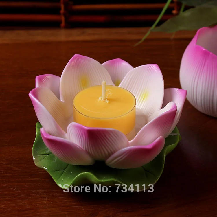 Лотосная лампа для Будды Керамическая скульптура Подсвечник Декоративное фарфоровое искусство и ремесло Китайская украшение удачи 1 шт. на.