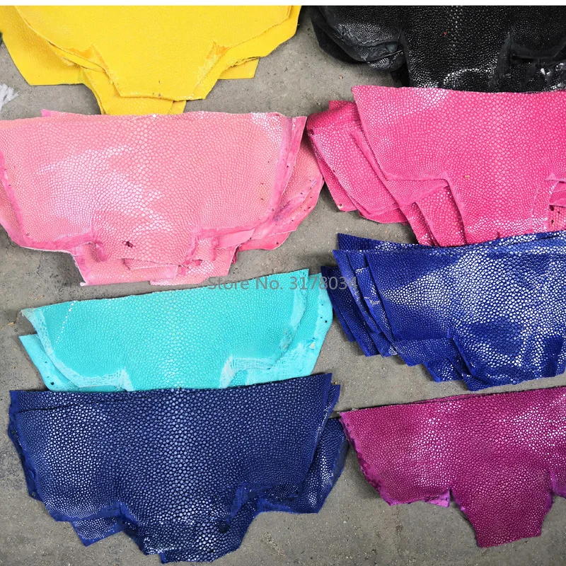 Colorful Genuine Stingray Natural Manta Ray Fish Skin Pieces for DIY Leather Craft Watch Belt Knife Handle Material 1.5mm | Дом и сад