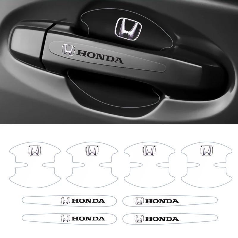 

Universal 8pcs Invisible Car Door Handle Scratches Sticker Protector Film Accessories For Honda Mugen Power Civic Accord CRV Hrv