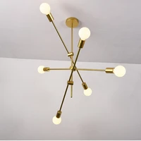 brushed brass sputnik lighting fixtures home led modern metal nordic postmodern hanging lamp lustre