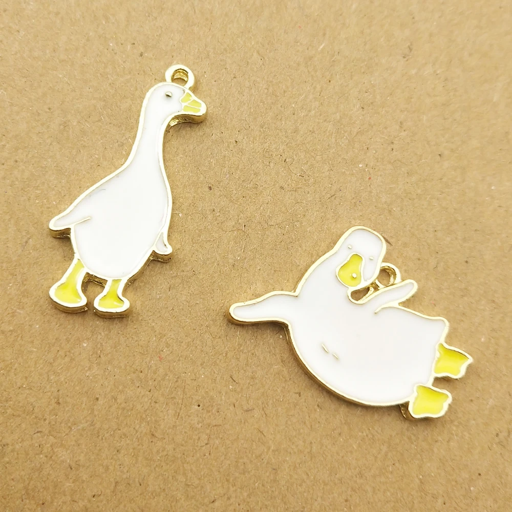 

10pcs enamel cartoon duck charm for jewelry making cute earring pendant bracelet necklace charms diy design charms
