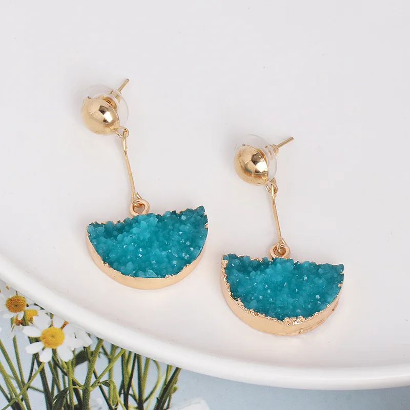 2019 Модные Простые геометрические висячие серьги с кристаллами Винтажные