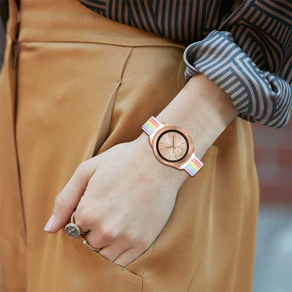 

OULUCCI Nylon for samsung galaxy 46mm/42mm watch strap huami amazfit bip for galaxy watch active 2 44mm nylon Sport Loop Band