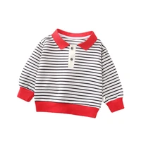 spring autumn fashion baby girl clothes boy cotton casual striped t shirt children active costume infant clothing kids xs04