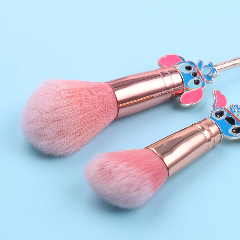 Kawaii Stitch, большая пудра, румяна, Кисть для макияжа, розовые кисти для волос, 1 шт., кисть для основы, инструмент для красоты лица, профессиональная косметика