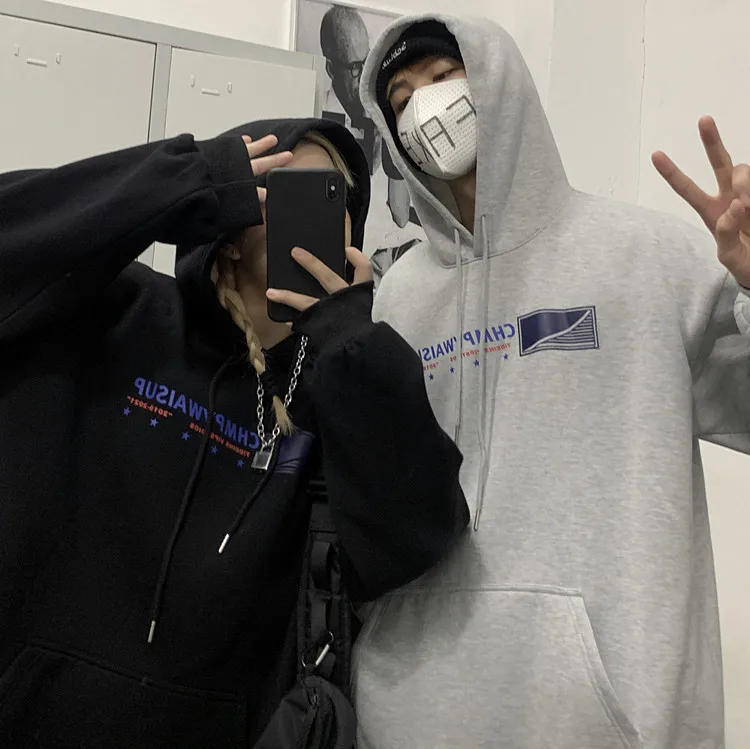 Уличный свитер с капюшоном старинный винтажный Женская свободная одежда для