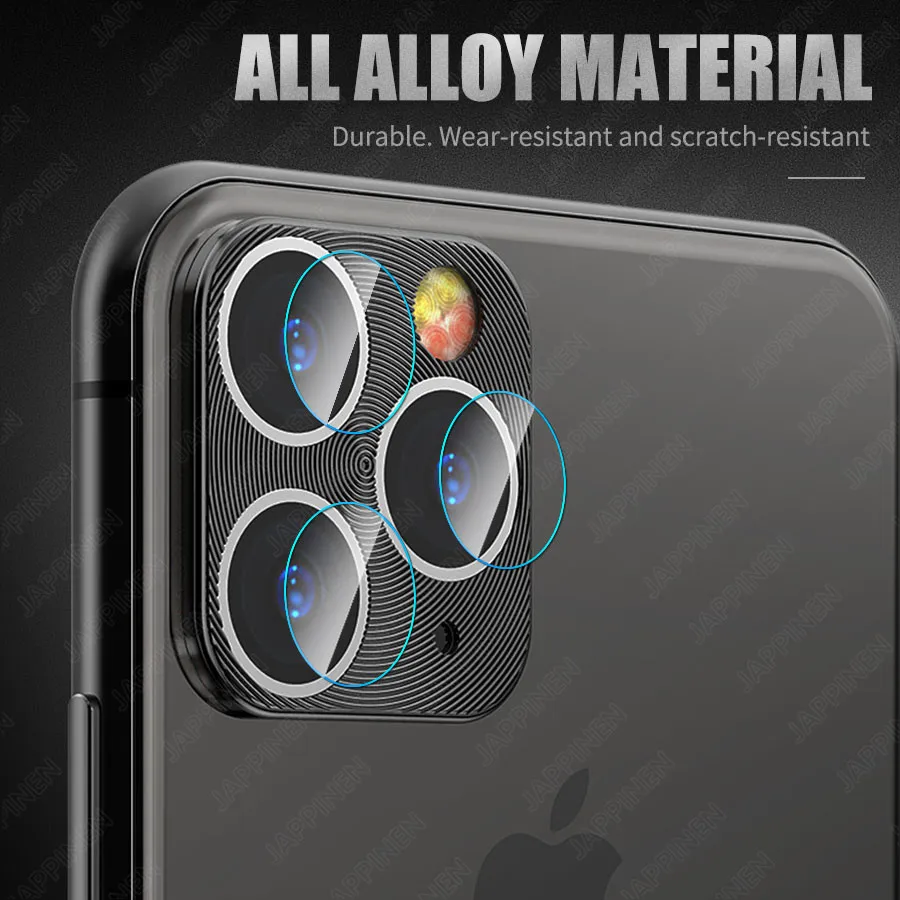 Защитное металлическое кольцо для объектива камеры с закаленным стеклом iPhone 11 Pro