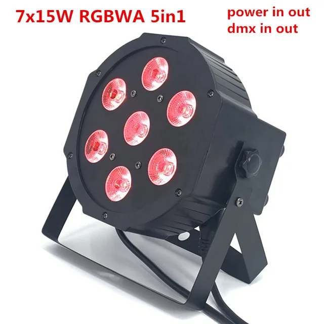 7x15W RGBWA 5in1 Светодиодный Par 7x12 Вт 12x18 Вт плоский SlimPar RGBWA УФ свет 6in1 светодиодный ди-Джея с новой уникальной технологией рассеивания света, сценический dmx; сезон лето; Licht светодиодный par светодиодный прожектор - Цвет: 7x15W RGBWA 5in1