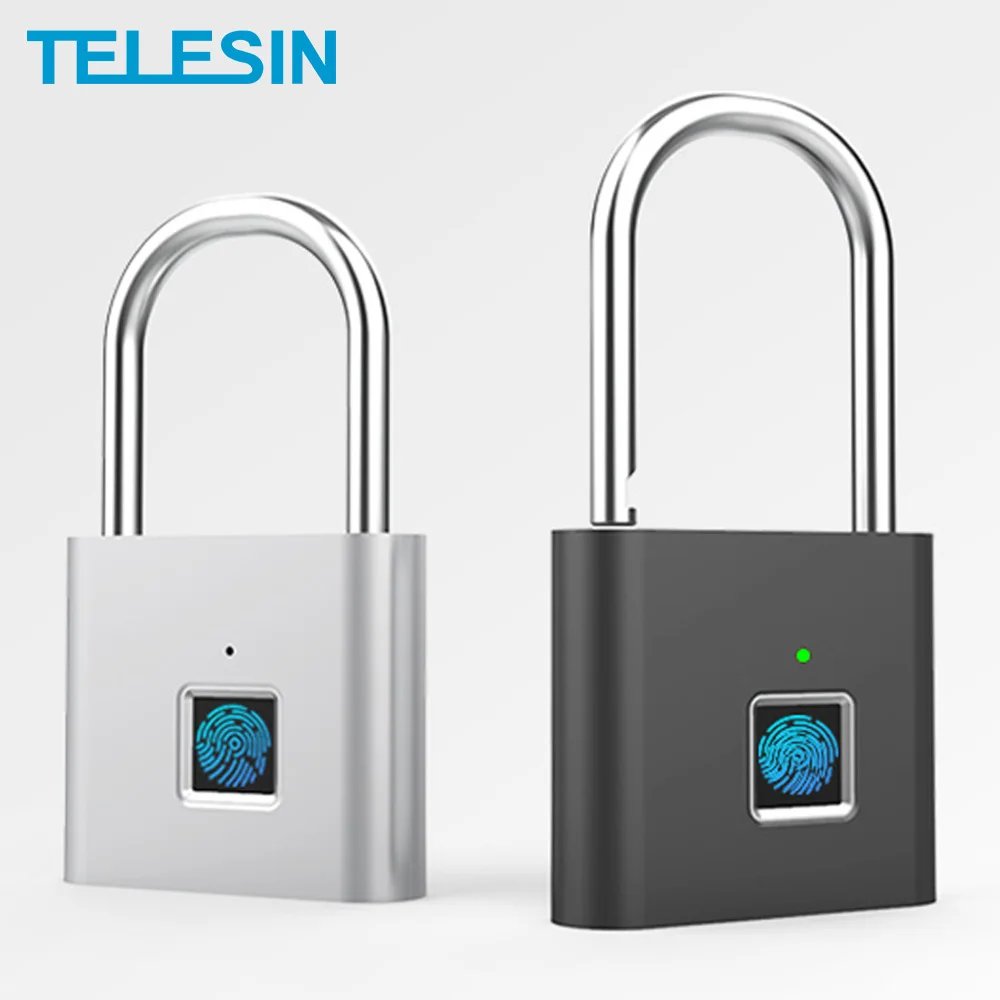 TELESIN замок с отпечатком пальца, без ключа, USB, перезаряжаемый, умный замок, быстрая разблокировка, цинковый сплав, металл, безопасность для двери, багажная сумка