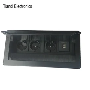 hide embedded multifunction table socket box 3 bit eu power plug brush clamshell office outlet 2 usb charging interface 5v2 1a free global shipping