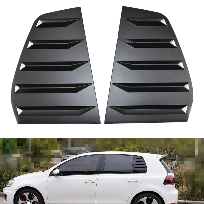 

Pair Side Rear Window Louver Scoop Shutter Windshield Sun Shade Shield Vent Cover Trim Fit for VW Golf MK7 MK7.5 GTI 2014-2019