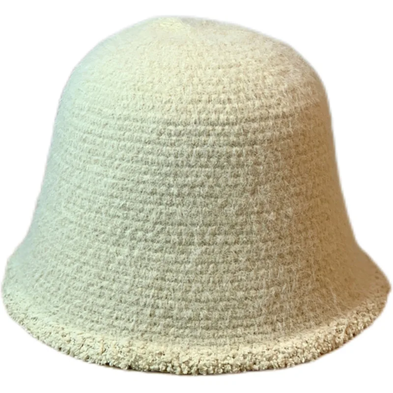 

Winter Bucket Hats Women Warming Panama Hat Lady knitting Wear Outdoor Fisherman Cap Hat For Women
