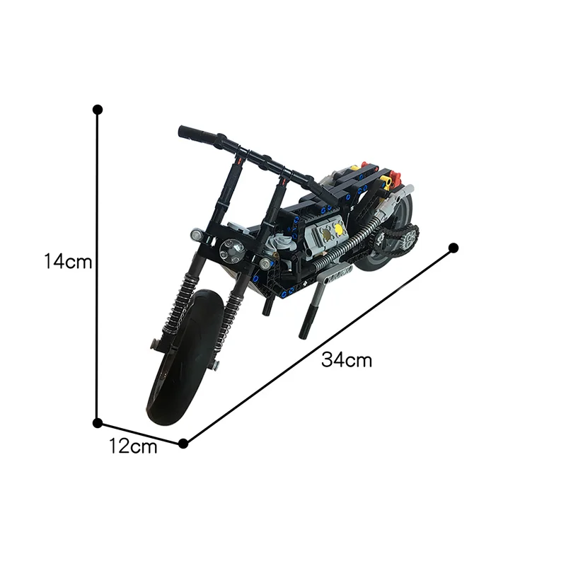 

MOC High-Tech Motorcycle Building Blocks Motorbike DIY Assemble Bricks Behicle Model Car Speed Racing Sports Toys For Children