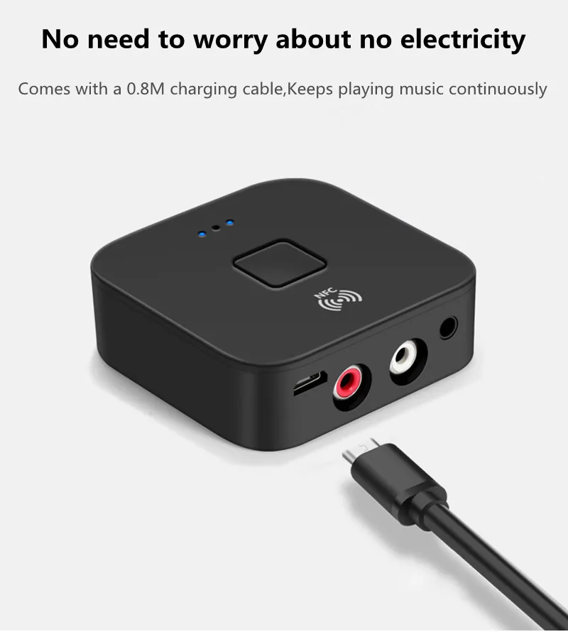 HIFI NFC Беспроводной Bluetooth 5,0 приемник адаптер 3,5 мм AUX RCA разъем микрофон Громкая связь вызов Bluetooth автомобильный аудио приемник