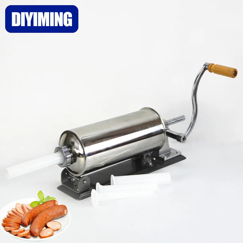 6LB горизонтальный колбасный шприц наполнитель Нержавеющая сталь домашний стол
