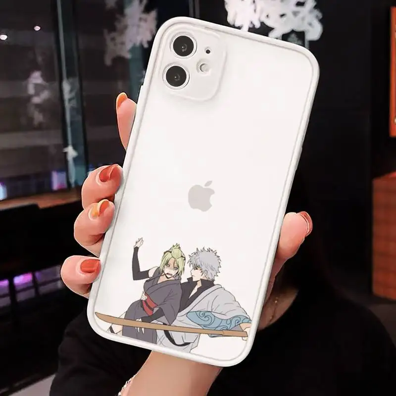 

GINTAMA painting soft shell Phone Cases matte transparent For iphone 7 8 11 12 plus mini x xs xr pro max cover
