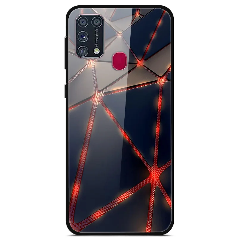 Чехол-накладка для Samsung Galaxy M31S M21 M31 s из закаленного стекла жесткий 2020