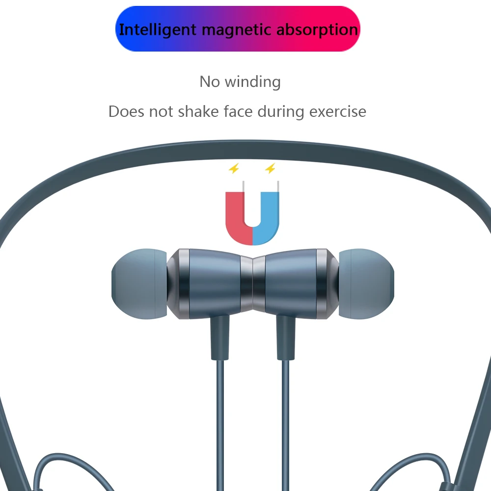 Магнитные Спортивные Беспроводные bluetooth-наушники 9D, стерео наушники, гарнитура с шейным басом, наушники-вкладыши с микрофоном, поддержка TF карты