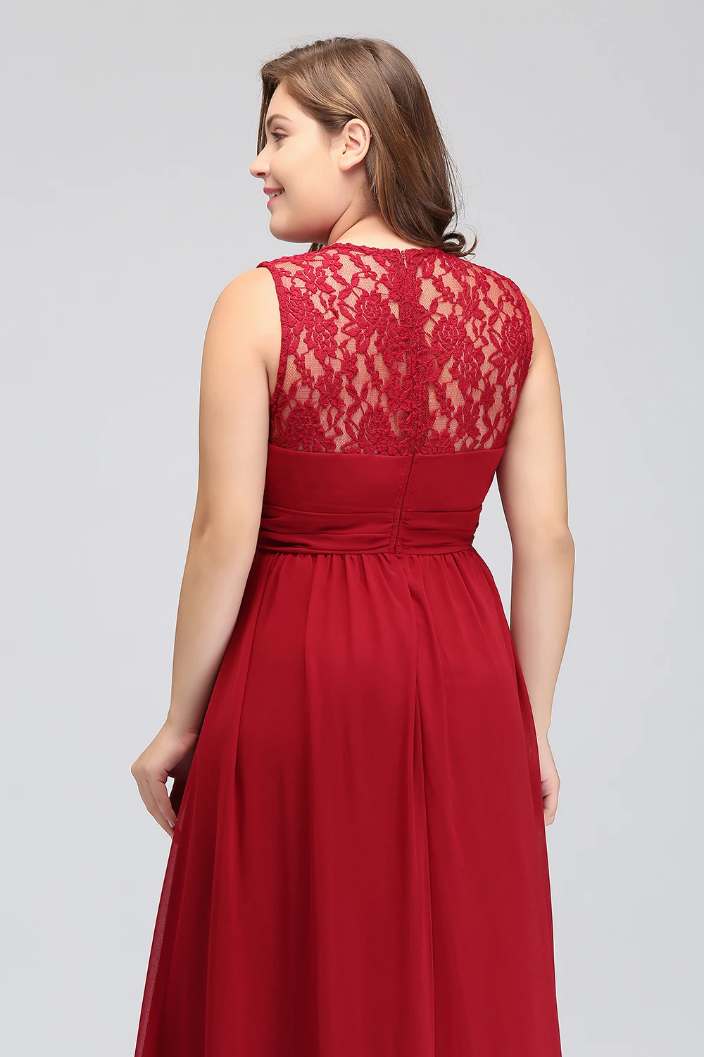 Винно-красные платья для подружек невесты Длинные блестящие шифоновые кружевные