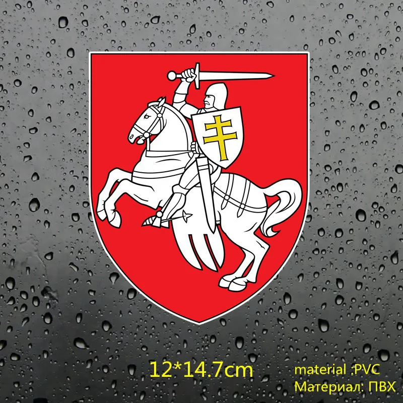FTC-703A Colorful Three Ratels MT-054#60*66,4 мм 1-2 шт. герб Литвы и Беларуси рыцарь с мечом и щитом и летающая лошадь металлические наклейки на авто телефон золотой никель стикер Авто наклейки ноутбук телефон - Название цвета: FTC-703A Colorful