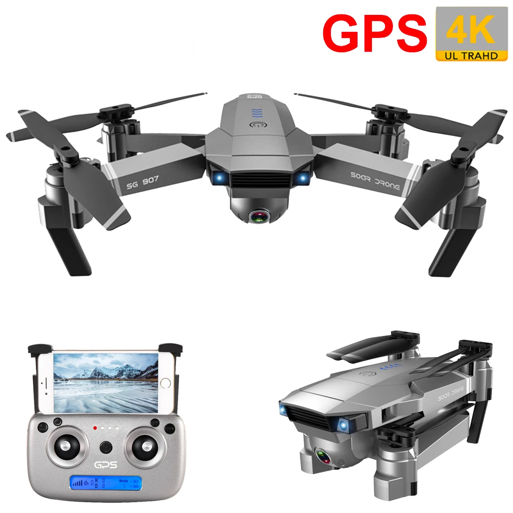 Квадрокоптер с дистанционным управлением Wi-Fi FPV GPS 4K HD зум-объектив стабильный