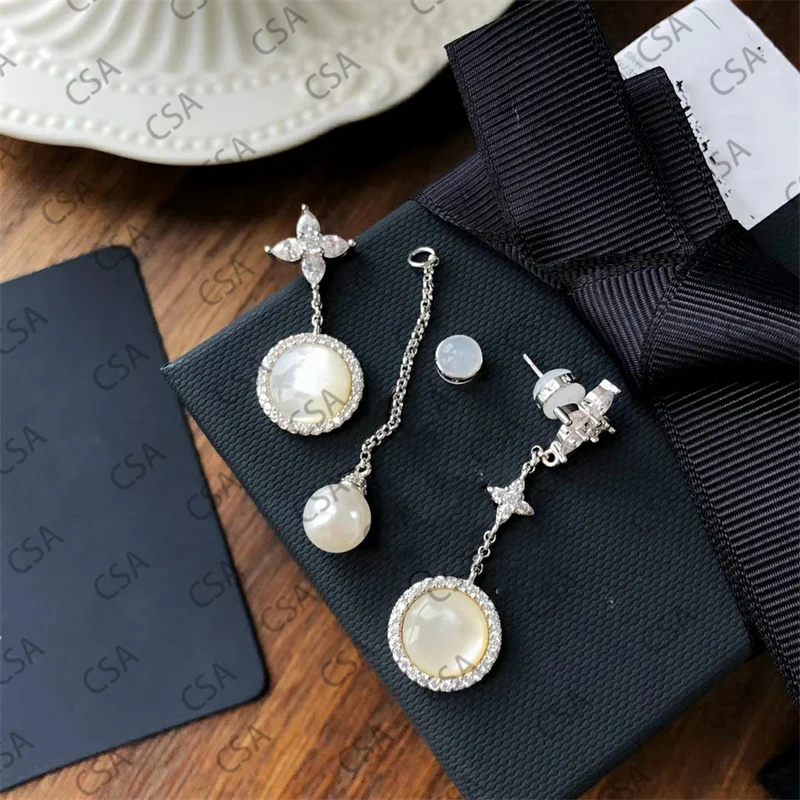 

S925 sterling silver Moroccan rhinestone mother-of-pearl earrings earrings temperament high-end party banquet holiday gifts