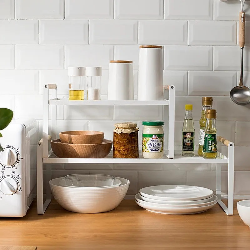 

High-quality multi-layer countertop floor debris storage rack spice seasoning pot rack dish bowl accessories