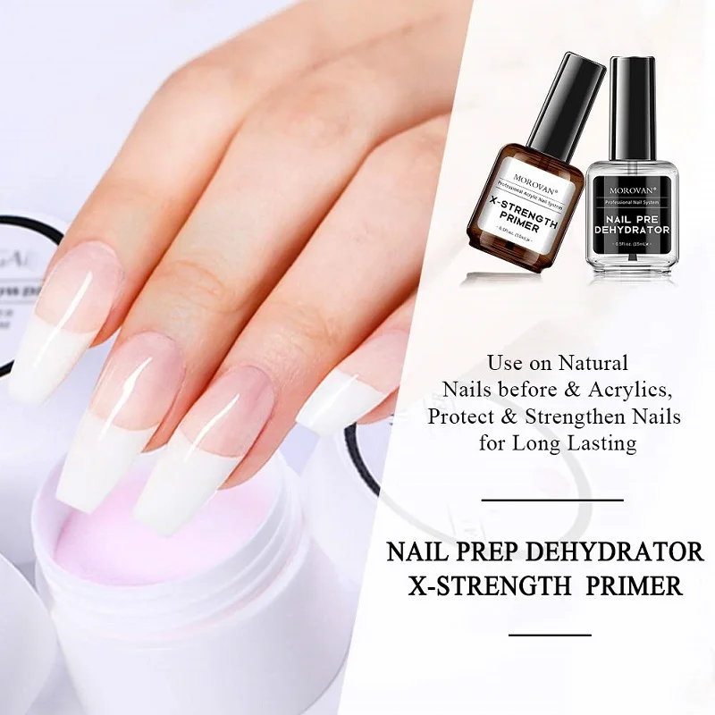 

15ml No Burn Fast Air Dry Nail Prep Dehydrator Bonding Nail Prep Dehydrator and X-Strength Primer for Nail Polish Acrylic Gel