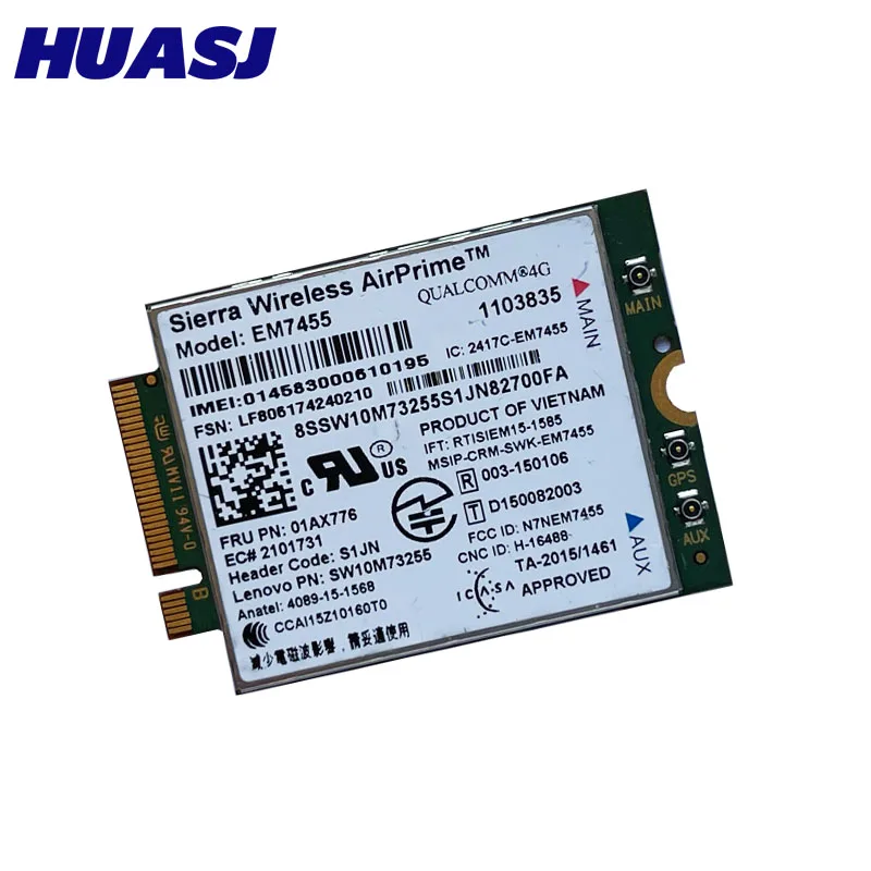 EM7455 FRU 01AX748 LTE 3G 4G Tarjeta для Thinkpad X1 carbono 5-го поколения X270 T470 T470S T470P t570 L570 L470 P51 P71 |
