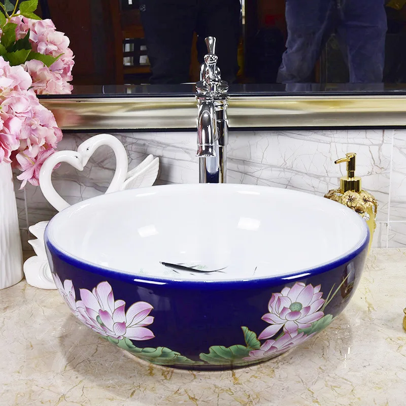 Фарфоровая китайская Классическая художественная раковина столешница