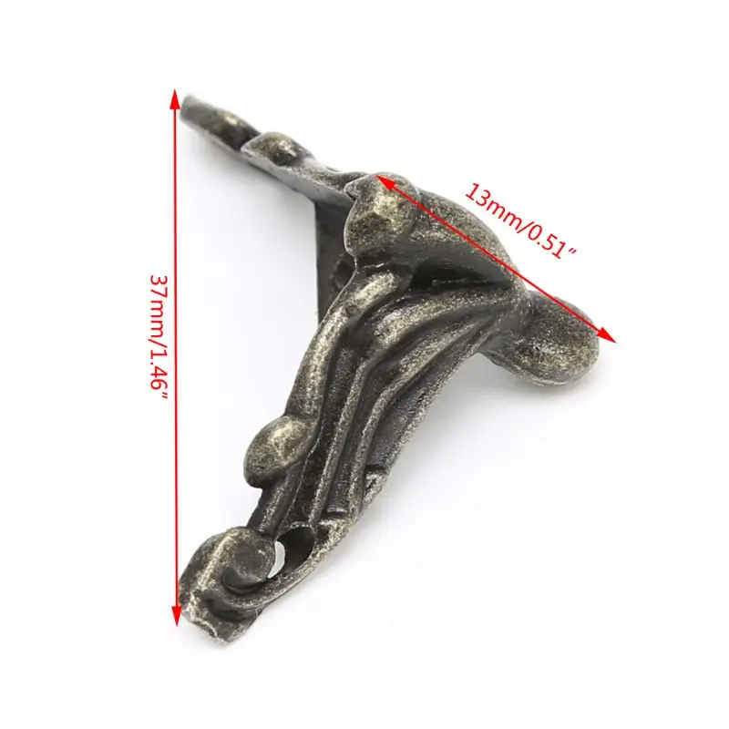 

8xDecorative Antique Bronze Jewelry Gift Box Wood Case Feet Leg Corner Protector