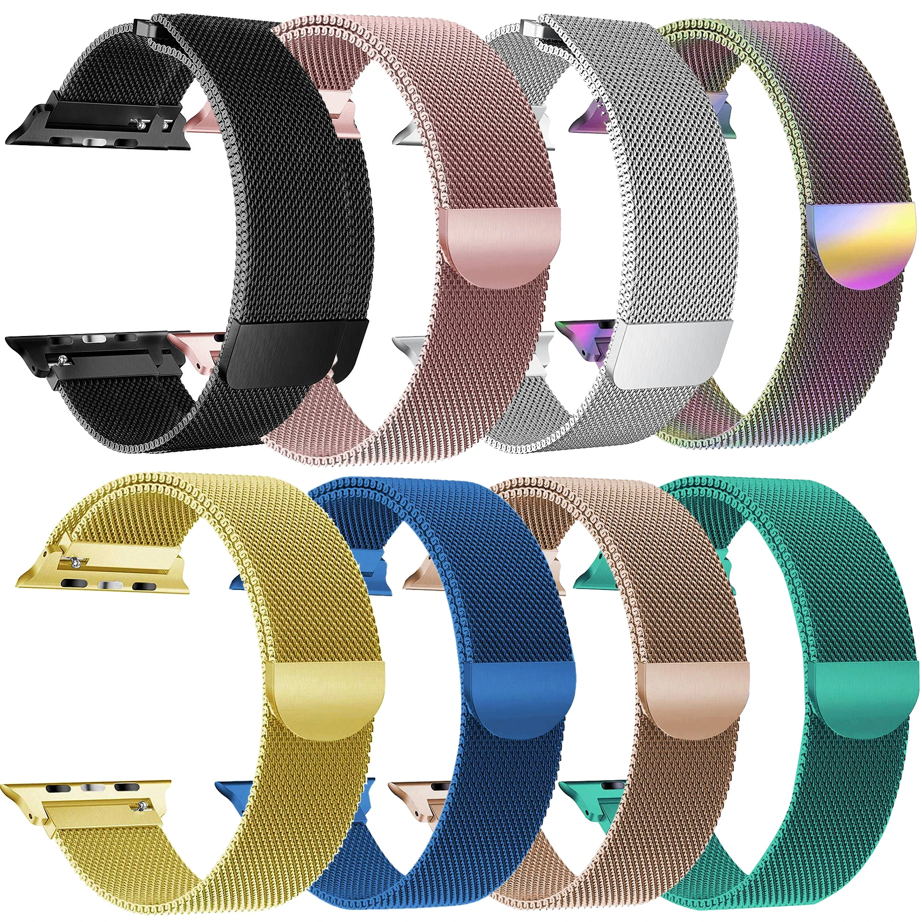 Металлический ремешок для Apple Watch Series 5 4 3 2 1 Смарт браслет с застежкой iwatch 38 40 42 44 мм