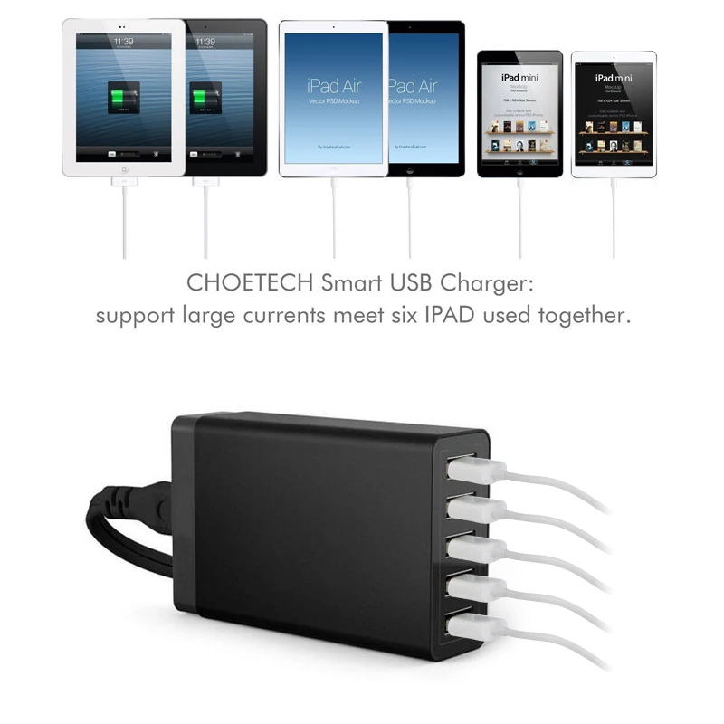 Подходит для iPhone Xiaomi быстрое зарядное устройство 5 USB адаптер питания вилка EU/US/UK/AU