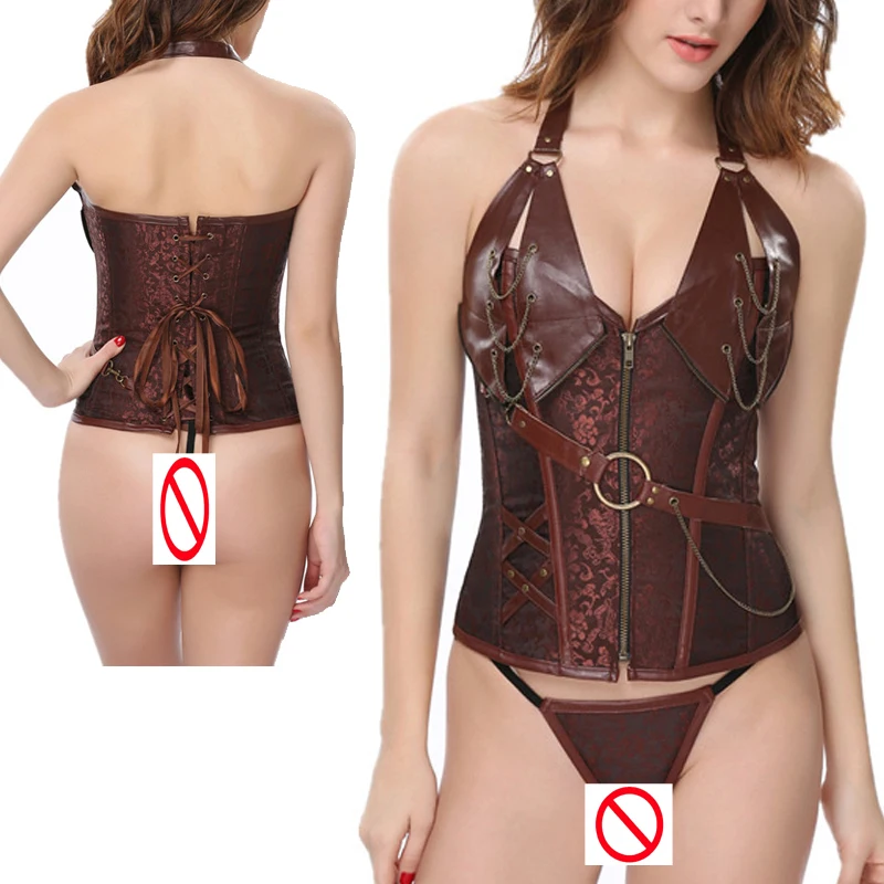 

Женский корсет со стальными косточками, Готический стимпанк, пиратские пряжки, винтажный костюм для похудения с заклепками