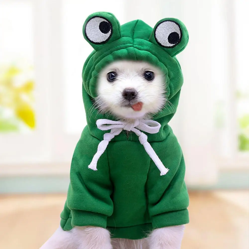 

2021 New Chihuahua Dog Hoodie Frog Elk Design Super Cute Pet Clothing Sphinx Cat Sweater Winter Yorkshire Terrier Clothes
