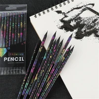 12pcsset colorful painting black lead pencils hb painting drawing pencil students writing pen school stationery pencil for kids