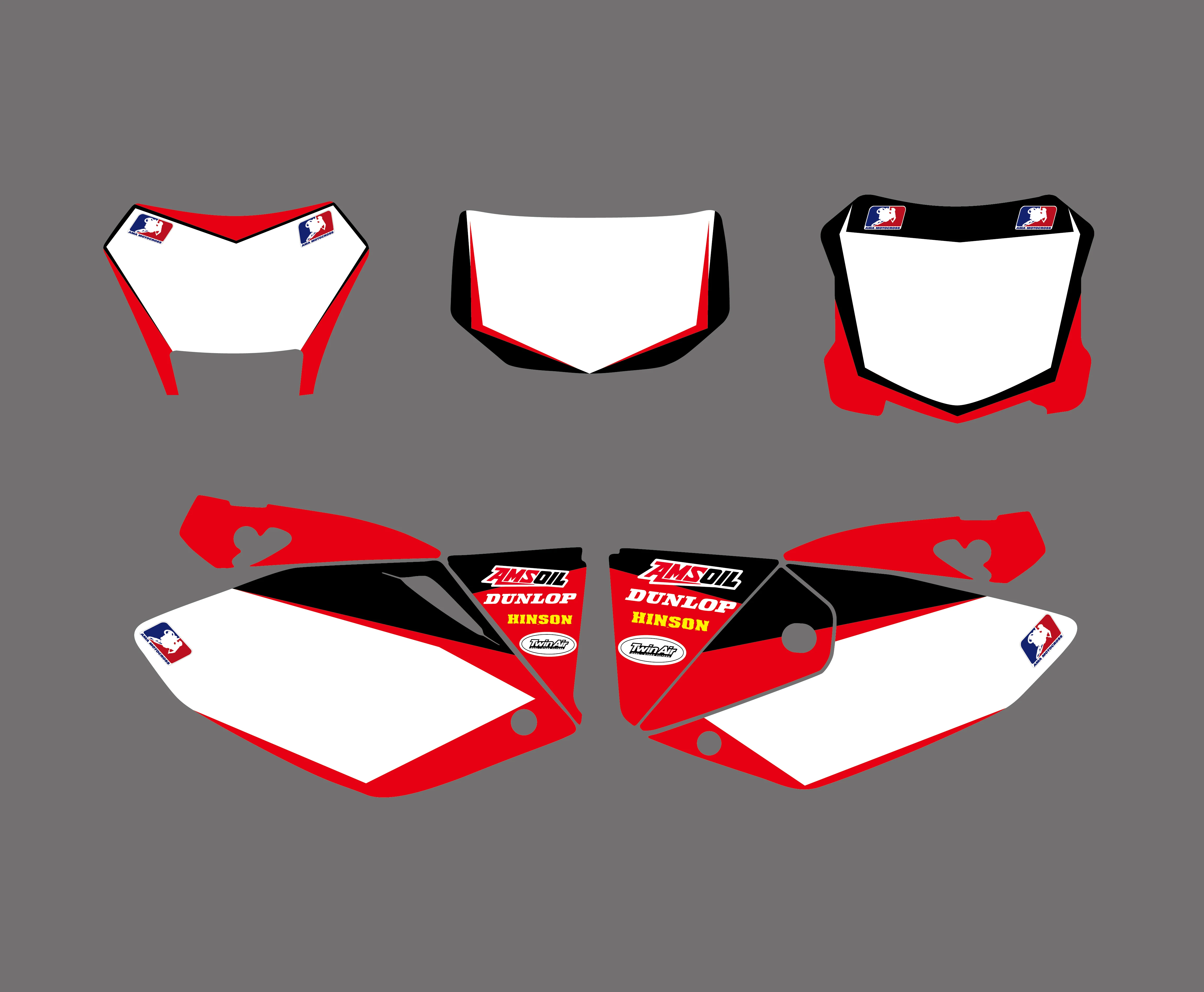 Новинка 0034 наклейки на графический фон для Honda CRF250X CRF 250X 4 шт. 2004 2012 черно красные