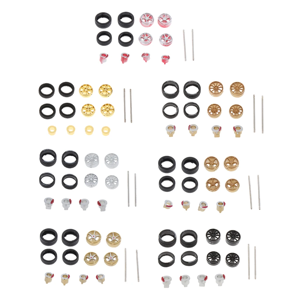 Шины резиновые для автомобилей 4 комплекта 1:64 с мягкими резиновыми шинами RC