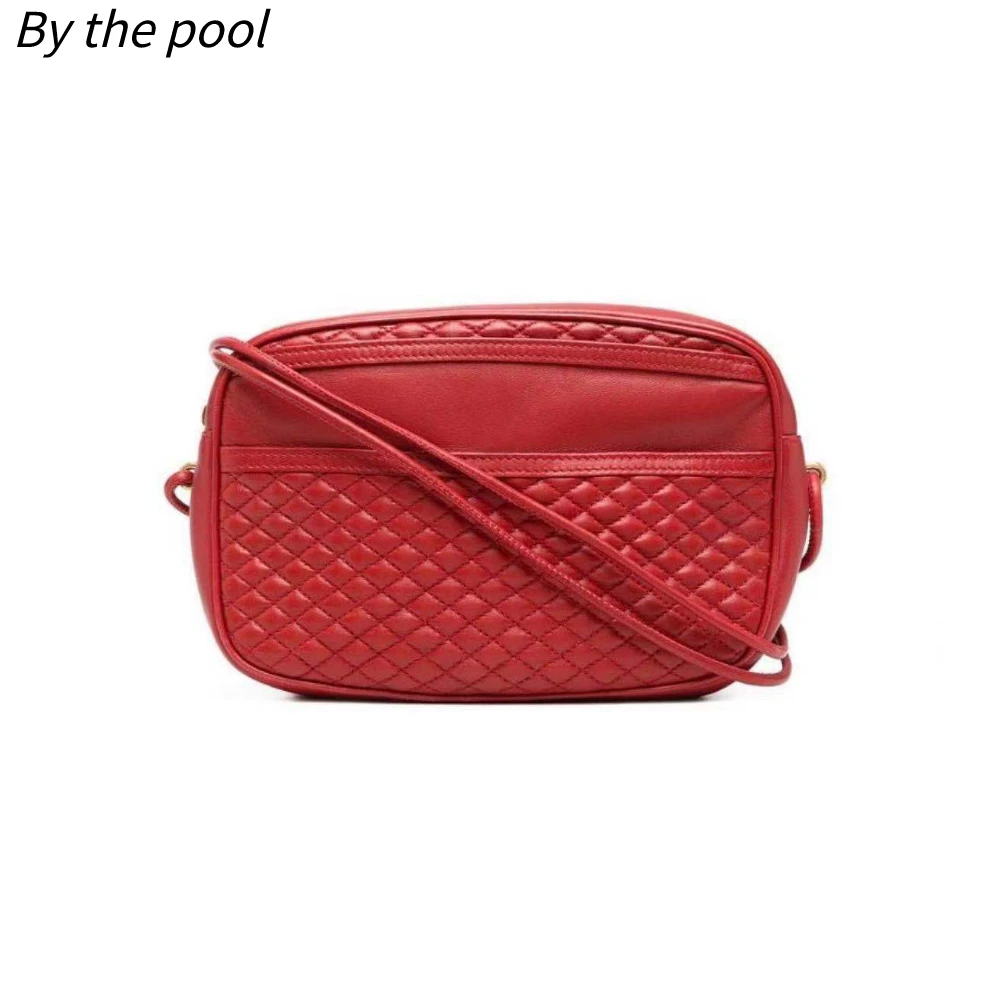 

Red Color Sheepskin Rhombus Quilting Small Genuin Leather Female Crossbody Bag Summer Womens Shoulder Handbag Clutch Bags Purse