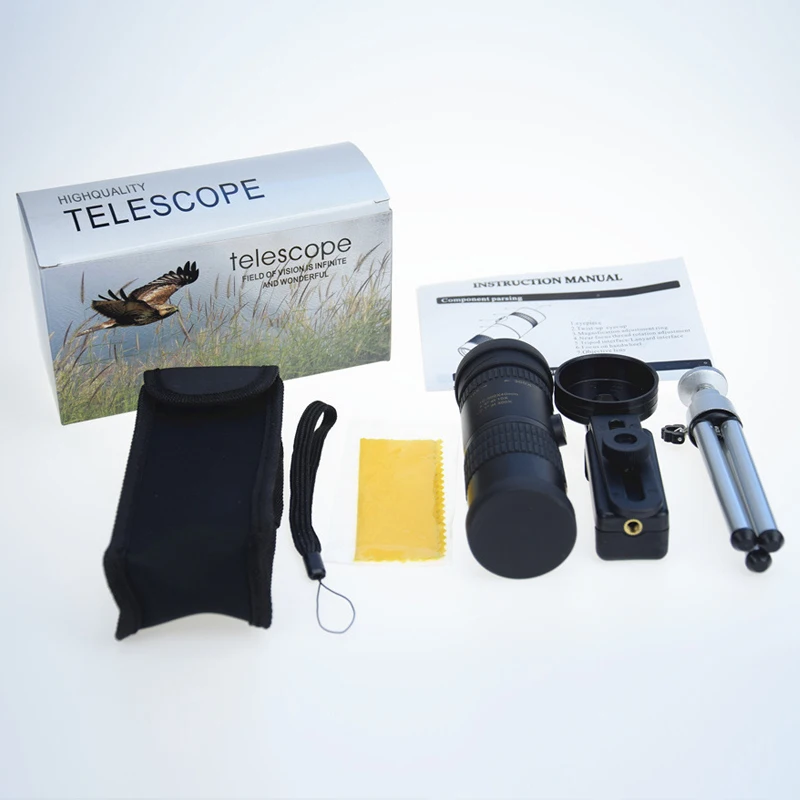 

10-300 x 40 HD Monocular Telescope Retractable Zoom Waterproof Bak4 Prism Binoculars for Hunting Take a Photo with a Tripod