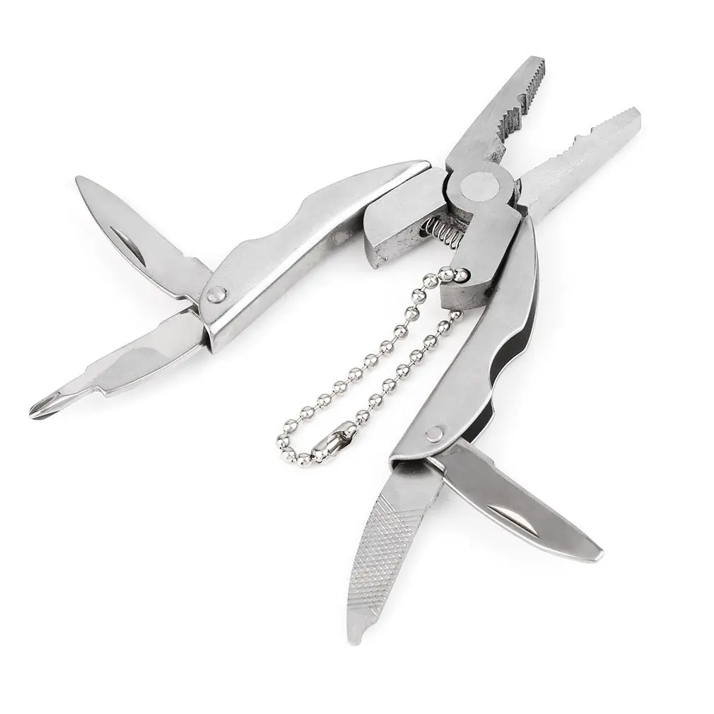 1 шт. открытый мини складной многофункциональный плоскогубцы зажим Брелок