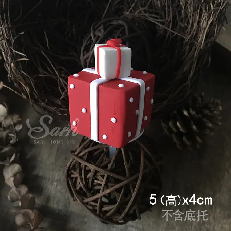 Gift box A Санта-Клаус, лось, снеговик, рождественские топперы для торта, дерево, олень, обувь, украшения на год, вечерние принадлежности для выпечки, подарки для детей - Цвет: Gift box A