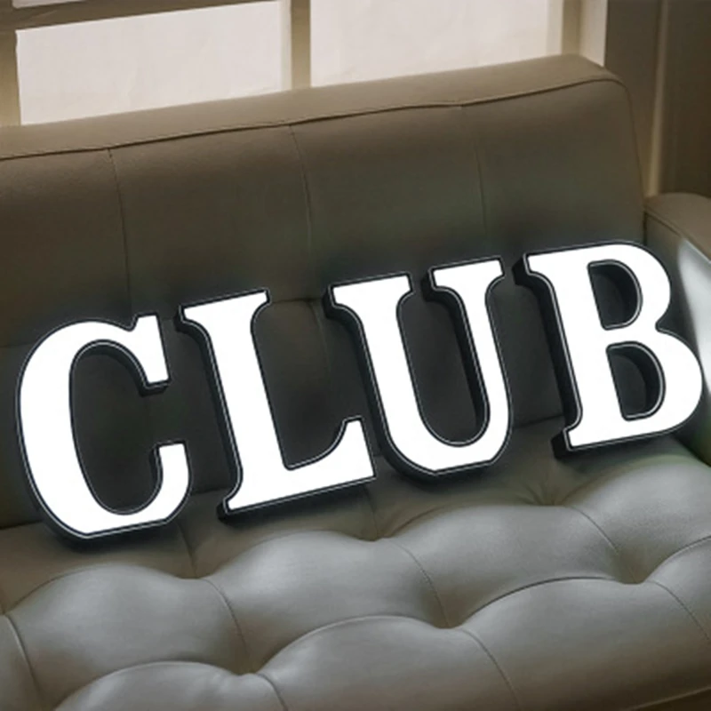 LED English Letter Night Light DIY Personalized Word Design Art 26 Letters Wedding Home Store Advertising Decoration Battery Box | Лампы и