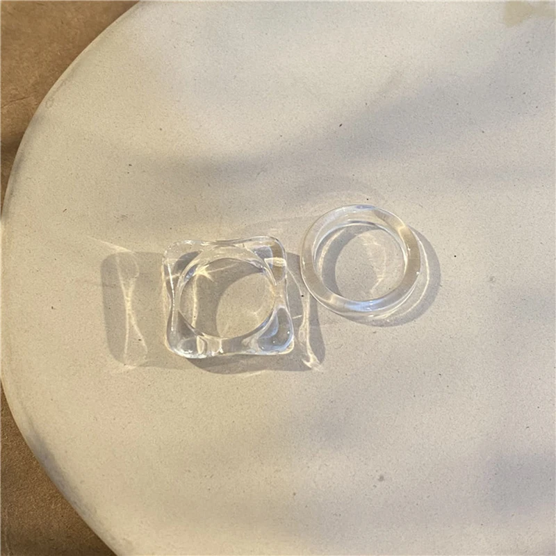 Набор колец на палец для женщин и девушек корейский прозрачный комплект из