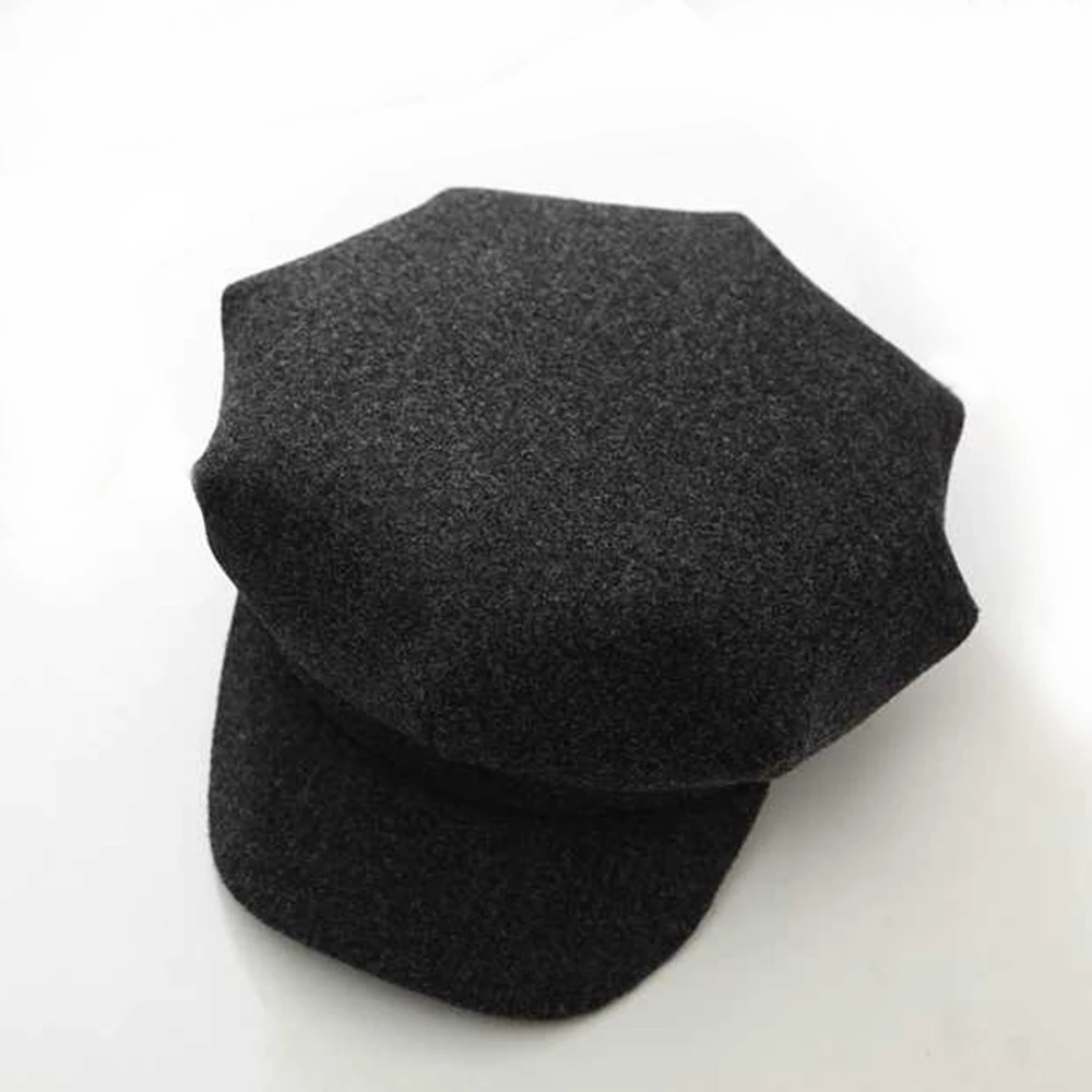 Dark gray Новые осенние береты Восьмиугольные шляпы для женщин плоская бейсбольная Кепка в стиле милитари Женские Твердые крышки Женская Повседневная шляпа бренда Gorra Mujer - Цвет: Dark gray