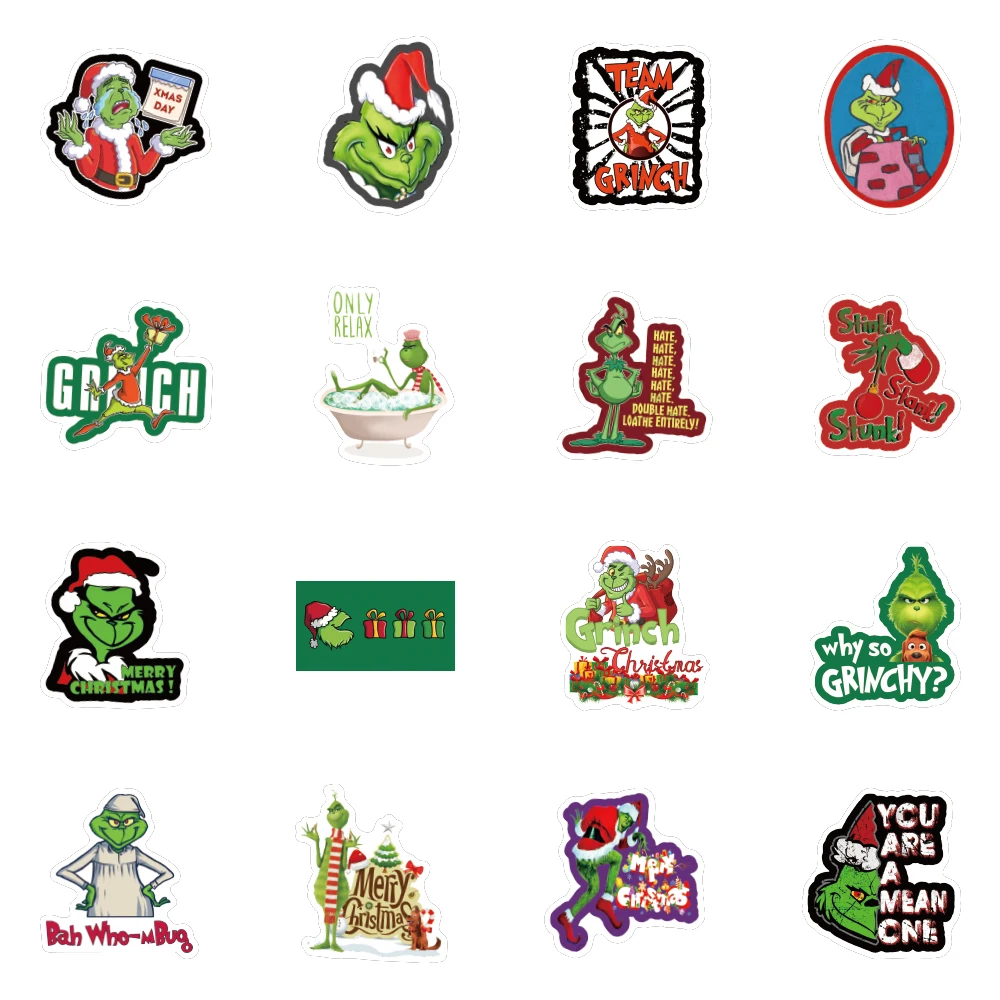 

100PCS Cartoon Grinch Stickers for Children Letter Diary Scrapbooking Stationery Pegatinas Stickers