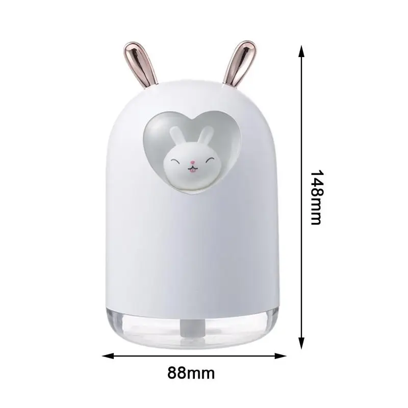 

Lovely Rabbit air Humidifier 7 in 1 Pet Ultrasonic Cool Mist Aroma Oil Diffuser Romantic Color LED Lamp USB Humidificador