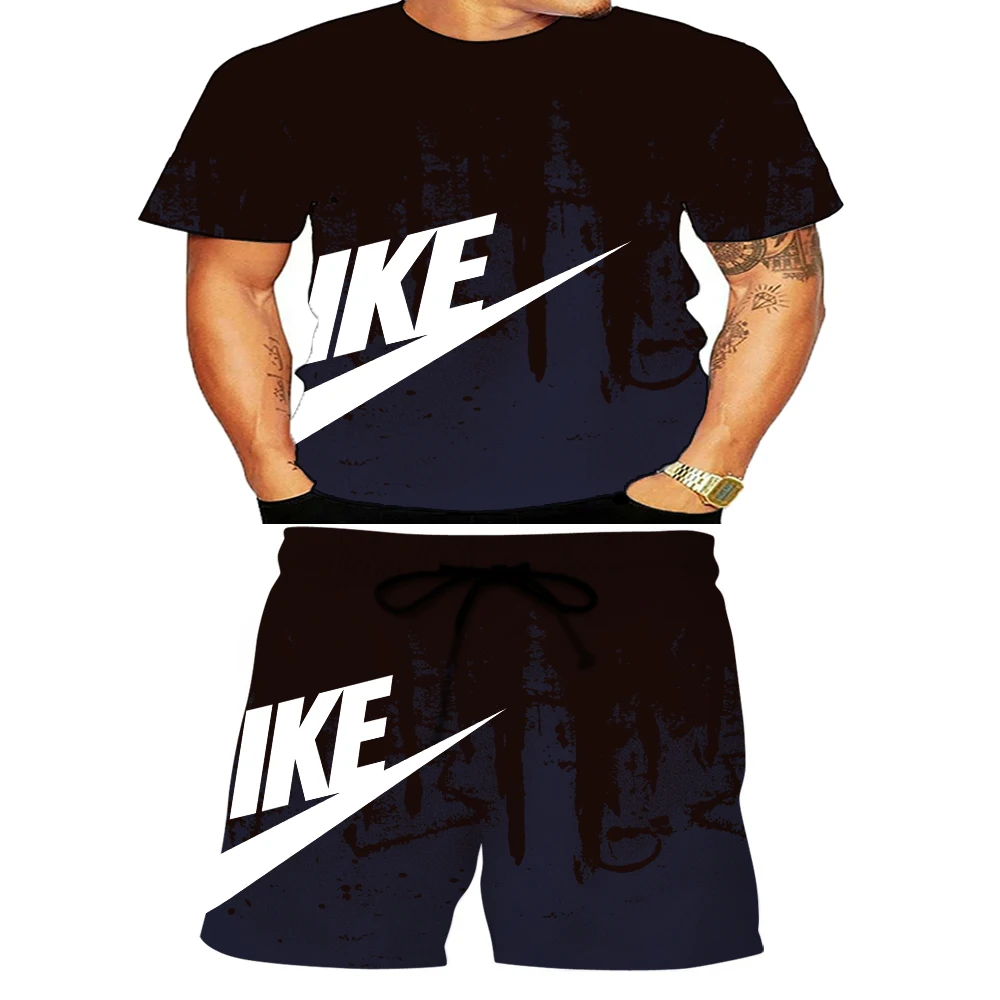 

Men's sports T-shirt and shorts suit High-quality printed breathable and quick-drying sports casual wear 2021 summer new style