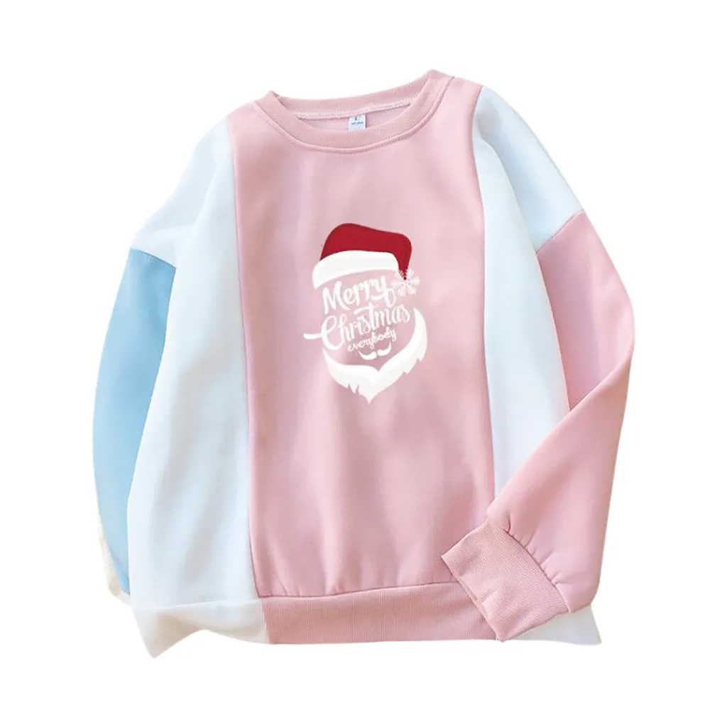 Женский пуловер с круглым вырезом длинным рукавом и принтом | Женская одежда