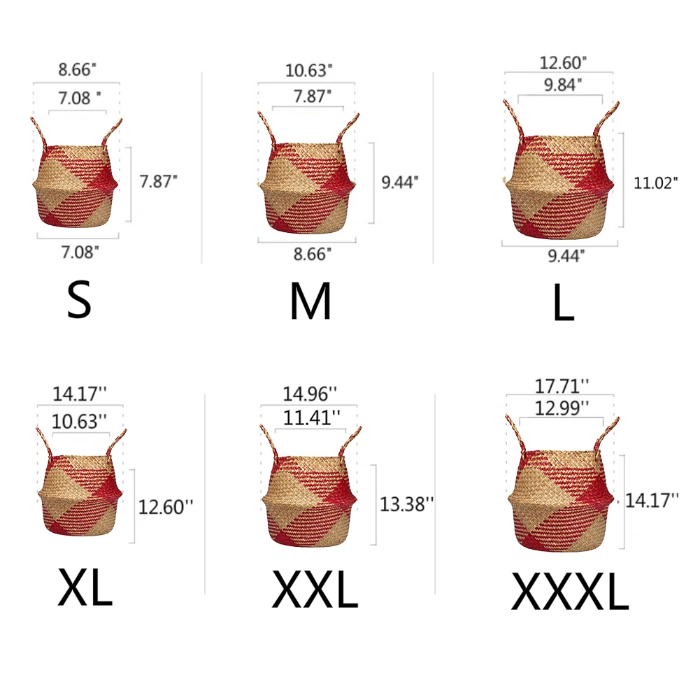 

Woven Baskets, Seagrass Plant Pot Belly Basket for Indoor Plants